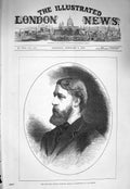 Original Old Antique Print 1875 Spencer Cavendish Marquis Hartington Radnor