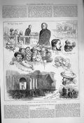 Antique Print *3245 1875 Great Meeting Bingley Hall Birmingham Mayor Bright