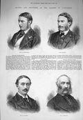 Old Antique Print 1875 Parliament Donoughmore Rayleigh Whitelaw Stanhope 19th