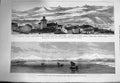 Old Antique Print 1875 War Spain Pampeluna Estella Duffla Mahanuddy Ferry 19th