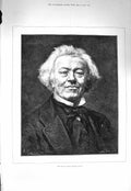 Original Old Antique Print 1875 Portrait John Baptiste Corot French Painter