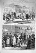 Original Old Antique Print 1875 Civil War Spain King Alfonso Cathedral Burgos