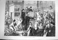 Original Old Antique Print 1875 Lenten Season Paris Fish Market Street Scene