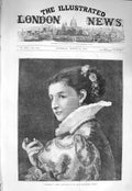 Original Old Antique Print 1875 Portrait Giacometta Beautiful Lady Woman 19th