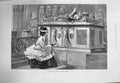 Old Antique Print 1875 Young Woman Amongst Tombs Graves Claude Calthrop 19th