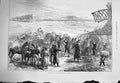 Original Old Antique Print 1875 War Spain Scene Crossing Ebro River Castijon