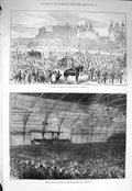 Original Old Antique Print 1875 Funeral Hope Grant Edinburgh Moody Islington