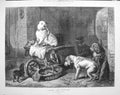 Old Antique Print 1875 Jack In Office Boss Scruffy Dogs Edwin Landseer 19th