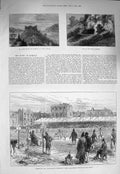 Original Old Antique Print 1875 Wrestling Lillie-Bridge Ephesus Paul'S Pris 19th