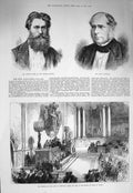 Original Old Antique Print 1875 George Smith Henry Bessemer House Peers Lisbon