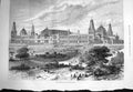 Original Old Antique Print 1875 Exterior Alexandra Palace Muswell Archi 19th