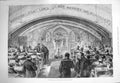Original Old Antique Print 1875 Church Service Scene Sail-Loft Malta Victorian