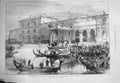 Old Antique Print 1875 Emperor Austria King Italy Venice Railway Station 19th