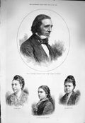 Old Antique Print 1875 Macfarren Music Madame Patey Sterling Edith Wynne 19th