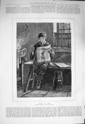 Original Old Antique Print 1875 Solo Young Boy Singing Comic Budget Smith 19th