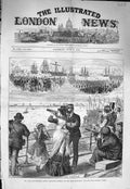 Old Antique Print 1875 Ships Alert Discovery Portsmouth Hodson Arctic Men 19th