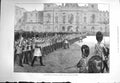 Original Old Antique Print 1875 Guards Trooping Colours James'S Park Victorian