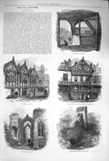 Original Old Antique Print 1875 Chester Stanley Palace John'S Bishop Lloyd City