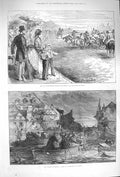 Old Antique Print 1875 Polo Hurlingham Prince Wales Toulouse France Flood 19th