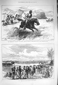 Old Antique Print 1875 Rifle Match Dublin Canadian Militia Camp Niagara 19th