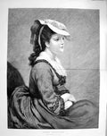 Original Old Antique Print 1875 Portrait Beautiful Young Girl Sweet Sixteen 0