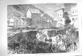 Original Old Antique Print 1875 Effects Storm Flood Buda-Pesth Ruins Buildings