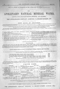Original Old Antique Print 1875 Advertisement Apollinaris Mineral Water London