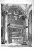 Original Old Antique Print 1875 Tomb Edward Black Prince Canterbury Cathedral