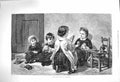 Old Antique Print 1875 Once Upon A Time Little Children Stories Fine Art 19th