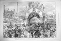 Original Old Antique Print 1875 Prince Wales Sheffield Arch Station-Road 19th