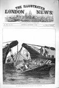 Original Old Antique Print 1875 Collision Solent Ship Wreck Yacht Mistletoe
