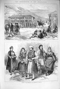 Original Old Antique Print 1875 Herzegovina Turkish Army Dalmatian Caravanserai