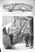 Original Old Antique Print 1875 Arctic Valorous Alert Ships Iceberg Di Victorian