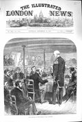 Original Old Antique Print 1875 Court-Martial Officers H.M.S. Ship Vanguard