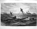 Original Old Antique Print 1875 Operations Wreck Ship H.M.S. Vanguard Fine Art