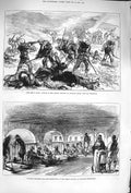 Original Old Antique Print 1875 War Spain Carlist Santiago Mendi Herzegovina