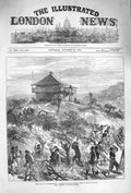 Original Old Antique Print 1875 War Herzegovina Turkish Siers Mount Karaula