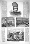 Original Old Antique Print 1875 Nathoobhoy Bombay Home Orphans Margate Serapis