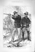 Original Old Antique Print 1875 Emperor Germany Italy Shooting Party Monza 19th