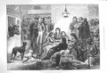 Original Old Antique Print 1875 Operatic Company Ship P And O Steamer Egypt
