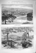 Old Antique Print 1875 War Herzegovina Kostanitza Bashi-Bazouks Priedor 19th