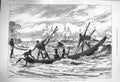 Old Antique Print 1875 African Squadron River Congo King Shark Boat Ships 19th