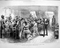 Antique Old Print *4008 1875 Breakfast Prince Wales Ship Serapis King Greece