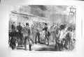 Original Old Antique Print 1875 Prince Khedive Cairo Railway Station Train Army