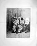 Original Old Antique Print 1875 Portfolio Man Lady Photographs Alfredo Perea
