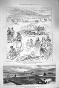 Old Antique Print 1875 War Herzegovina Gate Passage Unna Turks Banjaluka 19th