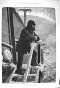 Original Old Antique Print 1875 Far Away Man Ship Ice Polar Regions Overend
