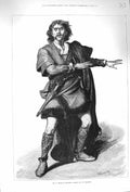 Original Old Antique Print 1875 Portrait Mr. Irving Macbeth Theatre Actor 19th