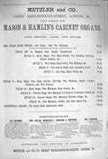 Old Antique Print 1875 Advertisement Metzler Mason Cabinet Organs London 19th