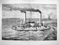 Original Old Antique Print 1876 Russian Circular Ironclad Ship Novgorod War 0